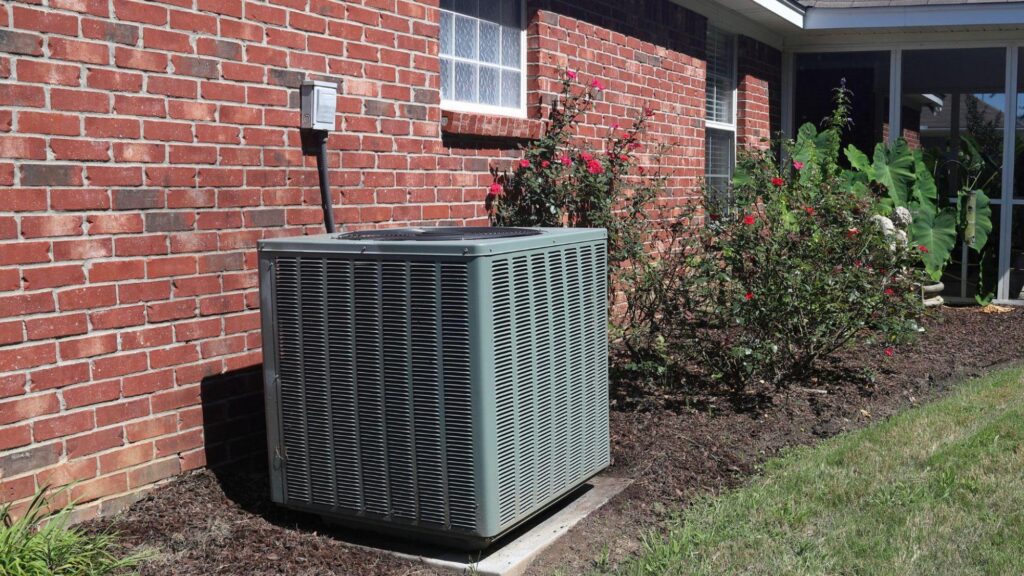 A view of a HVAC system outdoors