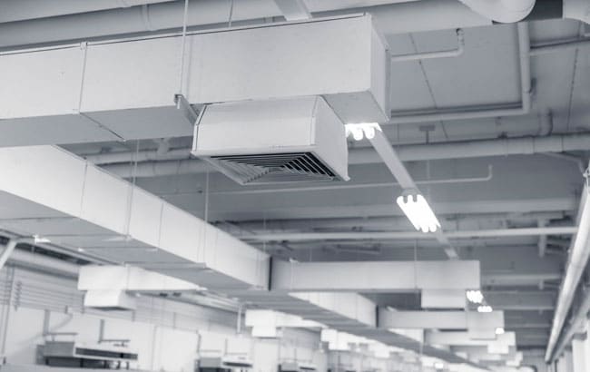 A view of the indoor HVAC system