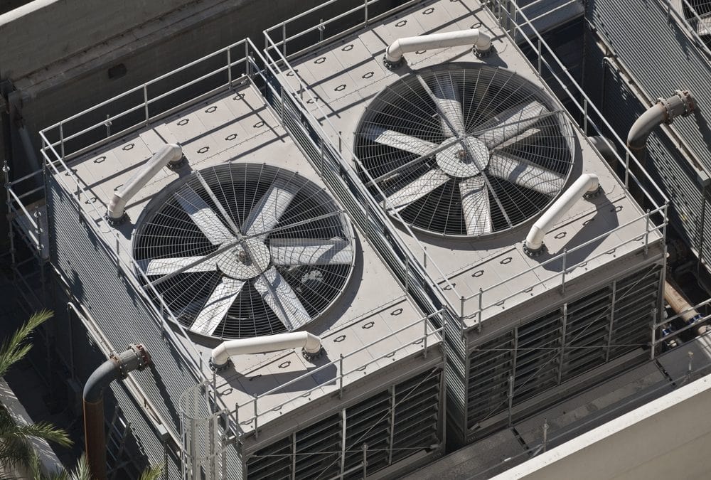 An over head view of commercial HVAC systems