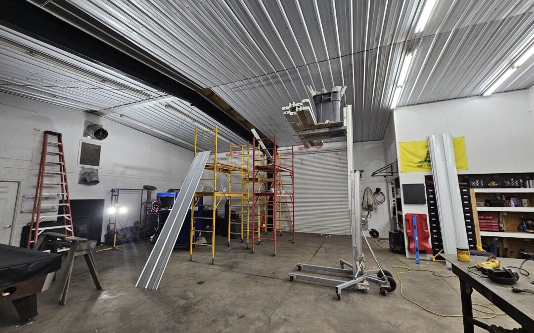 view of a room with metal ductwork