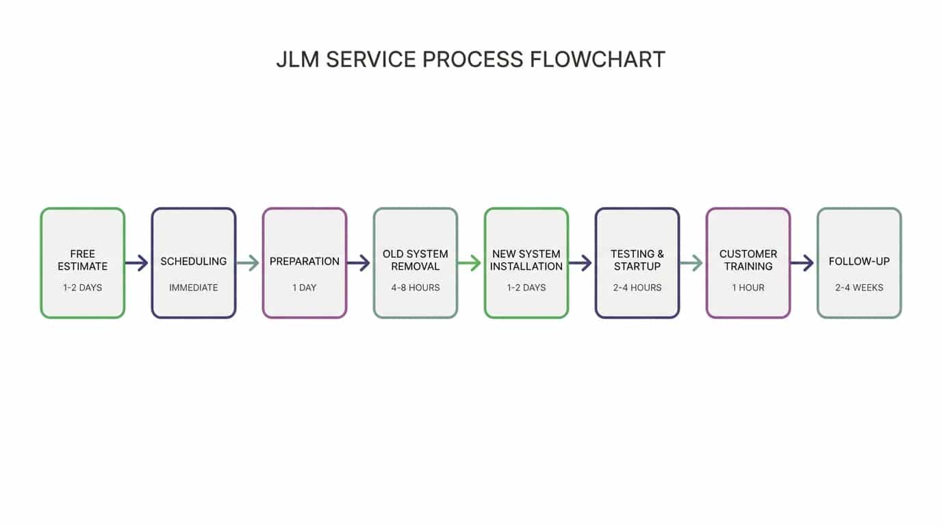 Flowchart of AC replacement installation process