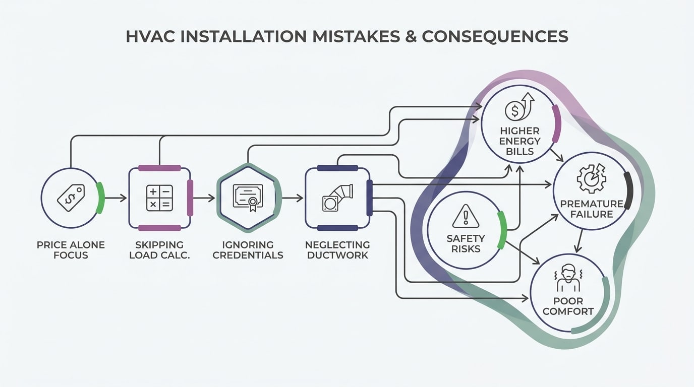 Diagram of common AC replacement mistakes to avoid