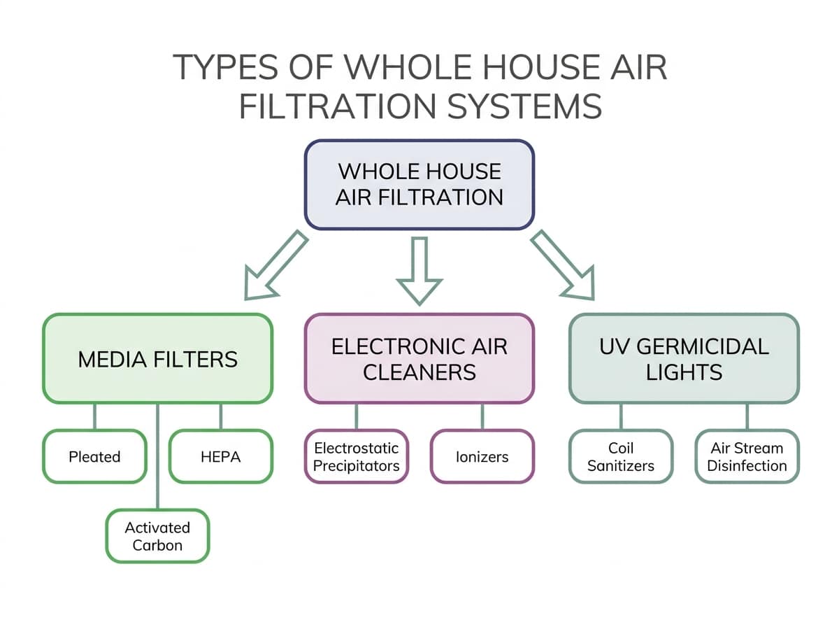 Types of Whole House Air Filtration Systems illustration