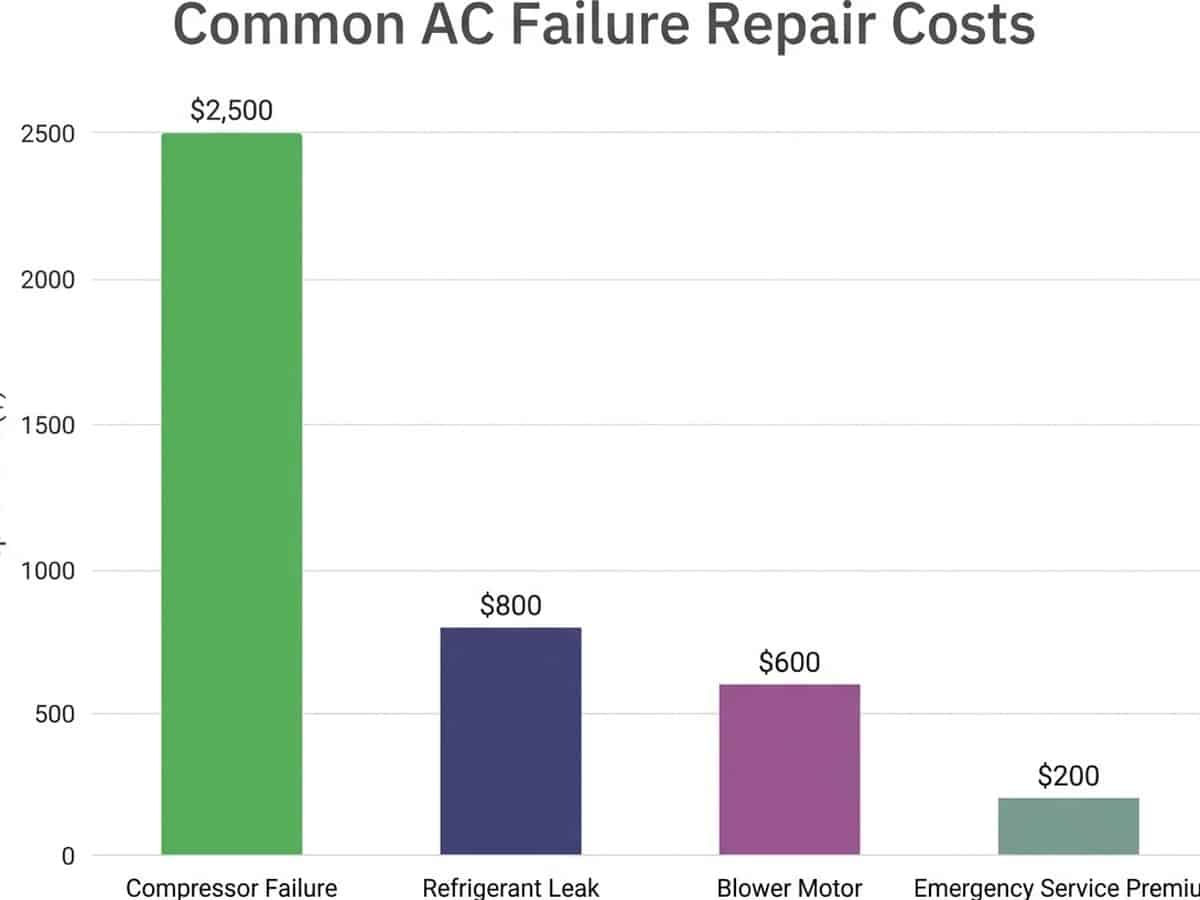 Bar chart comparing AC system failure costs