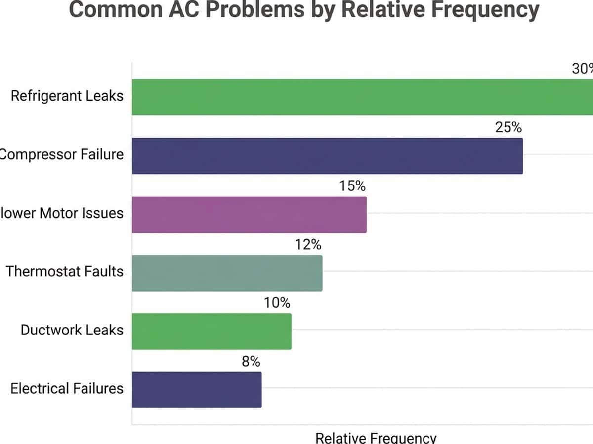 Bar chart comparing frequency of common AC failures