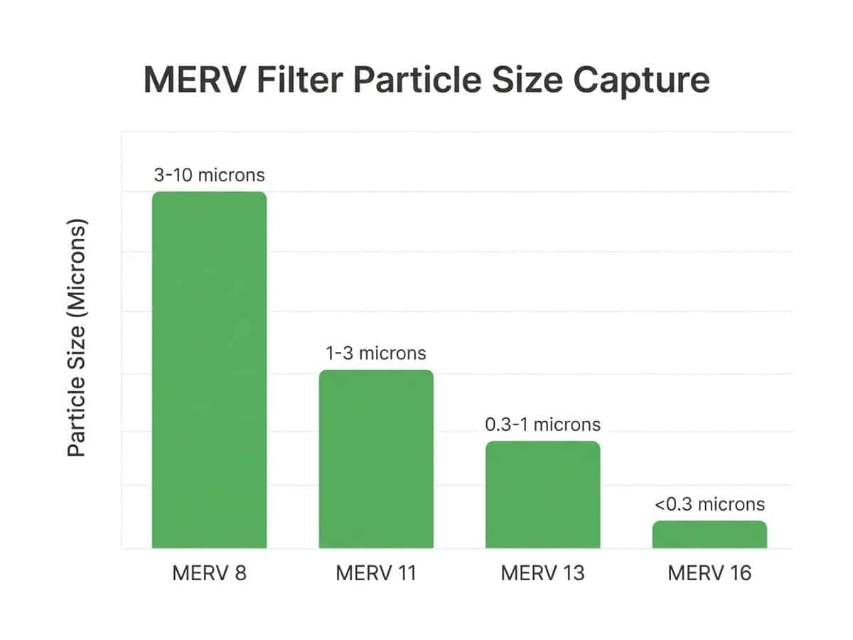 Comparison chart of MERV ratings and particle capture